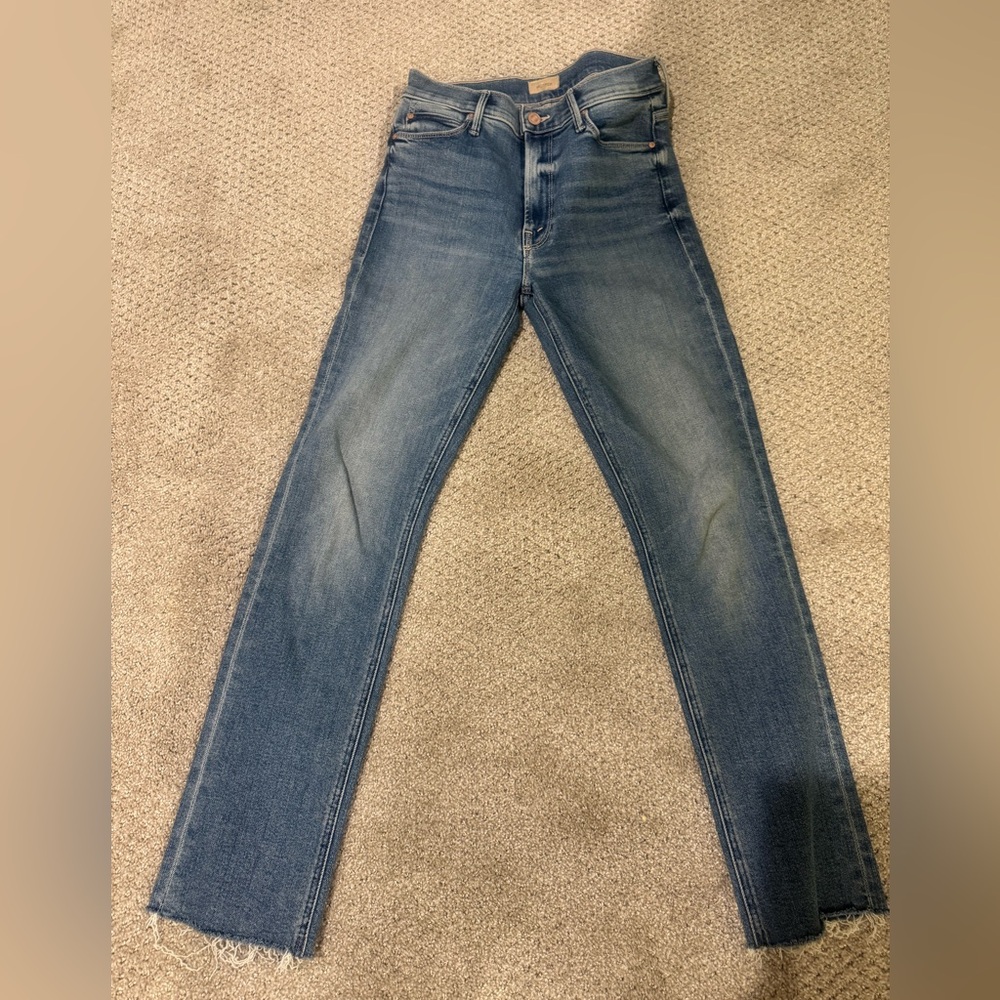 MOTHER Mid-Rise Dazzler Ankle Fray Jeans – Size 26